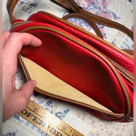 Esprit Red and Brown Crossbody Bag - Picture 3 of 5